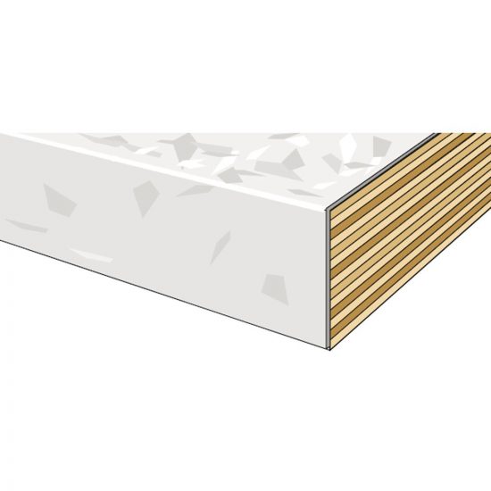 Benkeplate m staaloverlegg